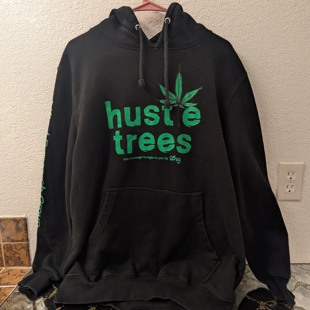 Black Hustle Trees Hoodie